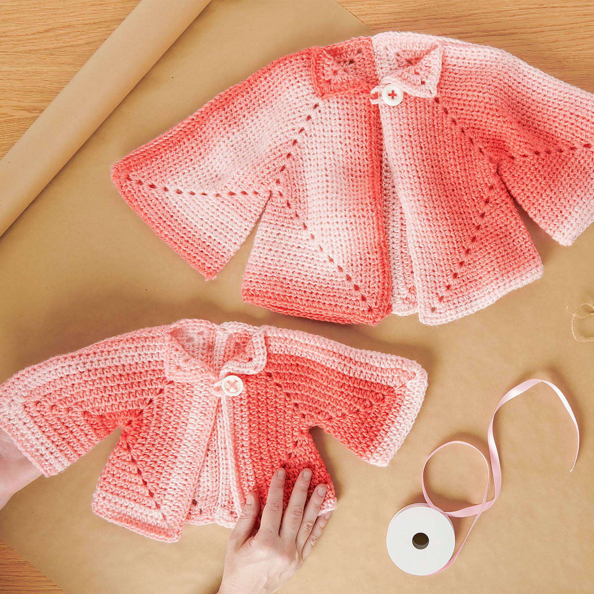 Crochet made in Red Heart Super Saver Ombre yarn