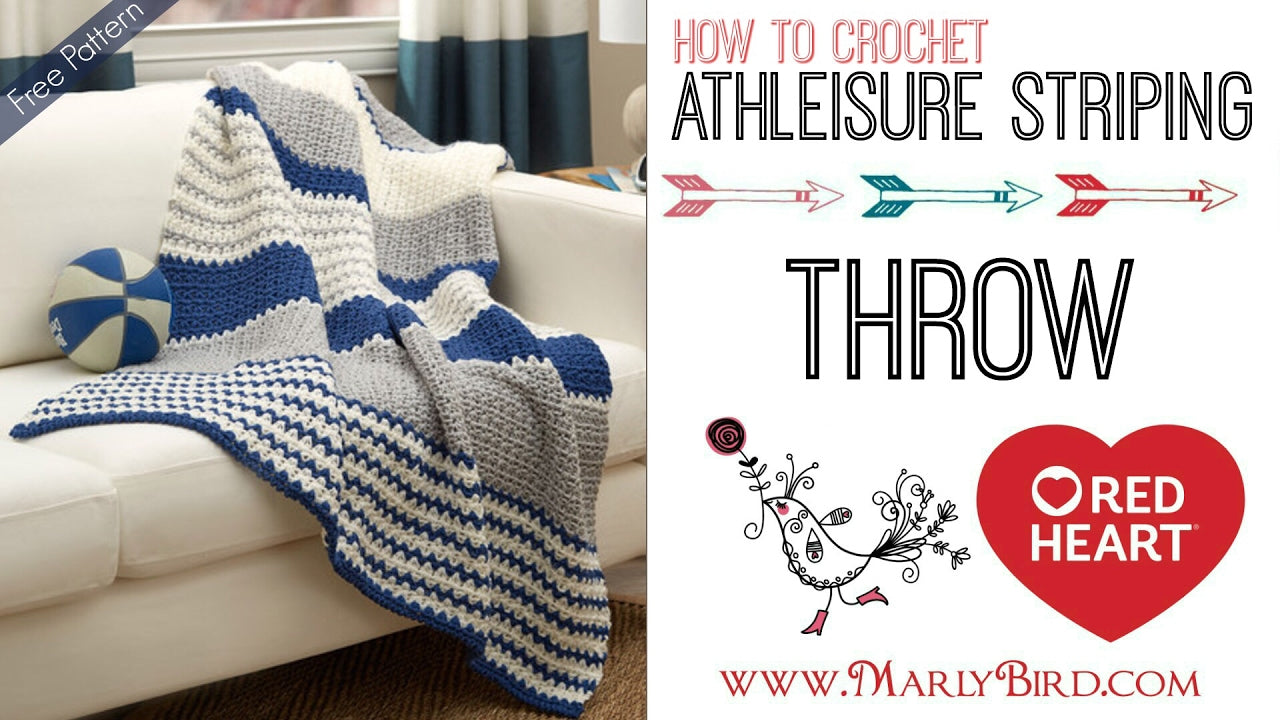 Red Heart Athleisure Striping Throw Crochet