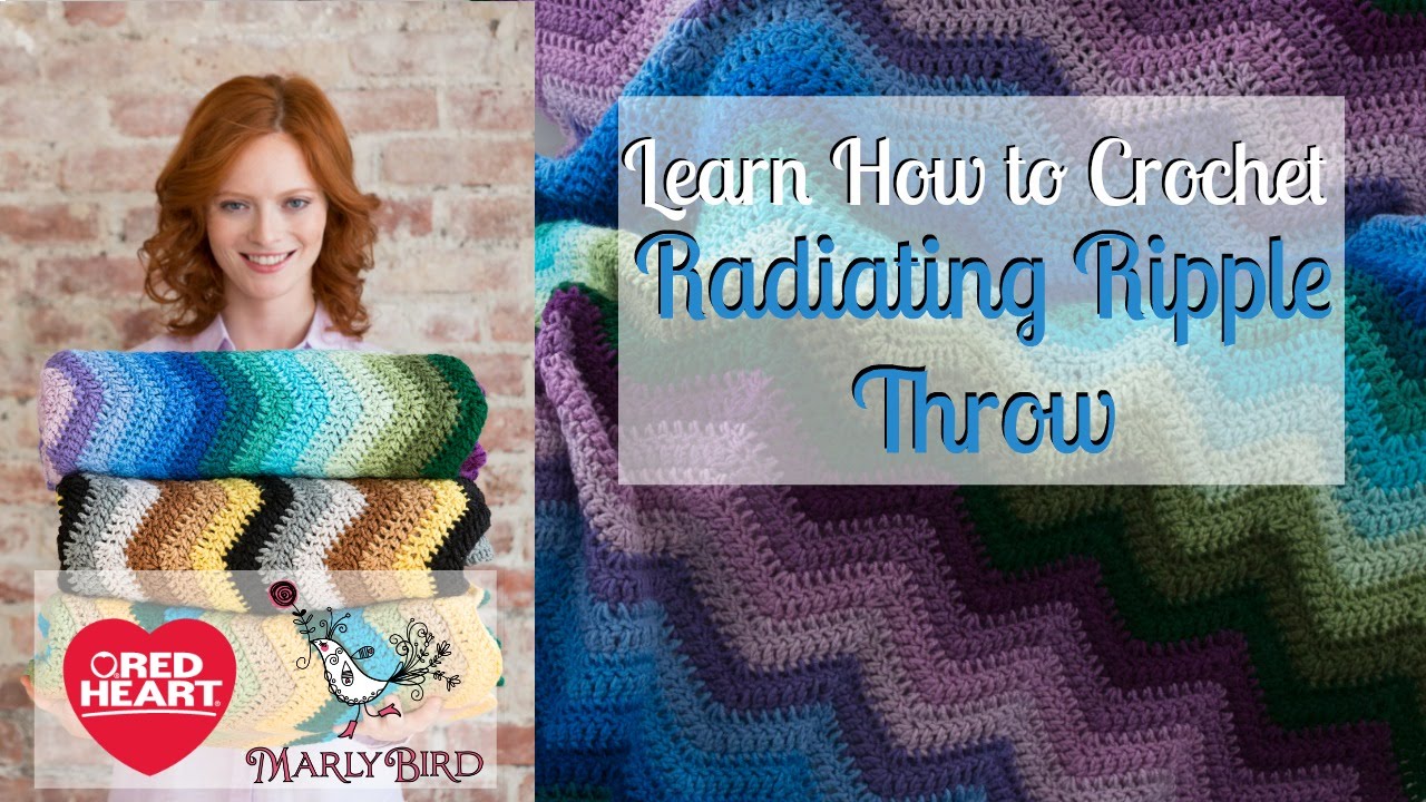 Red Heart 6-Color Radiating Ripple Throw Crochet
