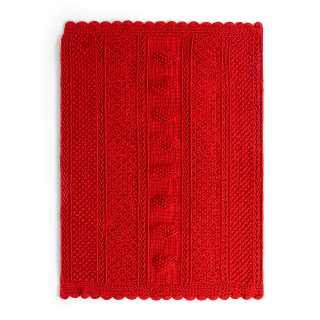 Free Red Heart Aran Hearts Throw Crochet Pattern