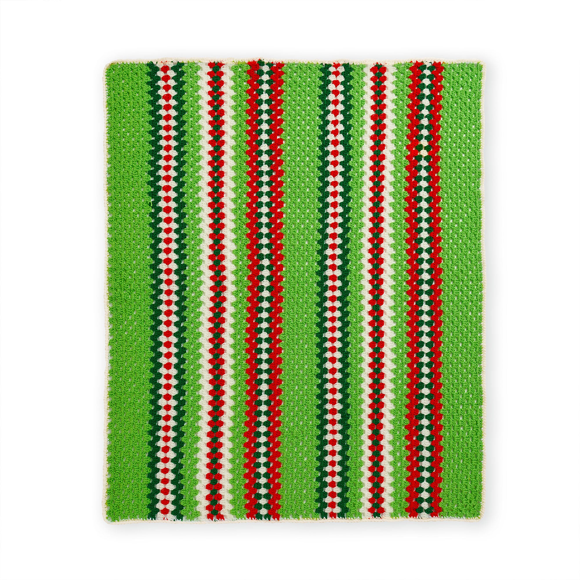 Free Easy Red Heart Christmas at Granny's Blanket Crochet Pattern