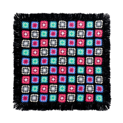 Red Heart Fiesta Fringe Crochet Granny Square Blanket Version 2