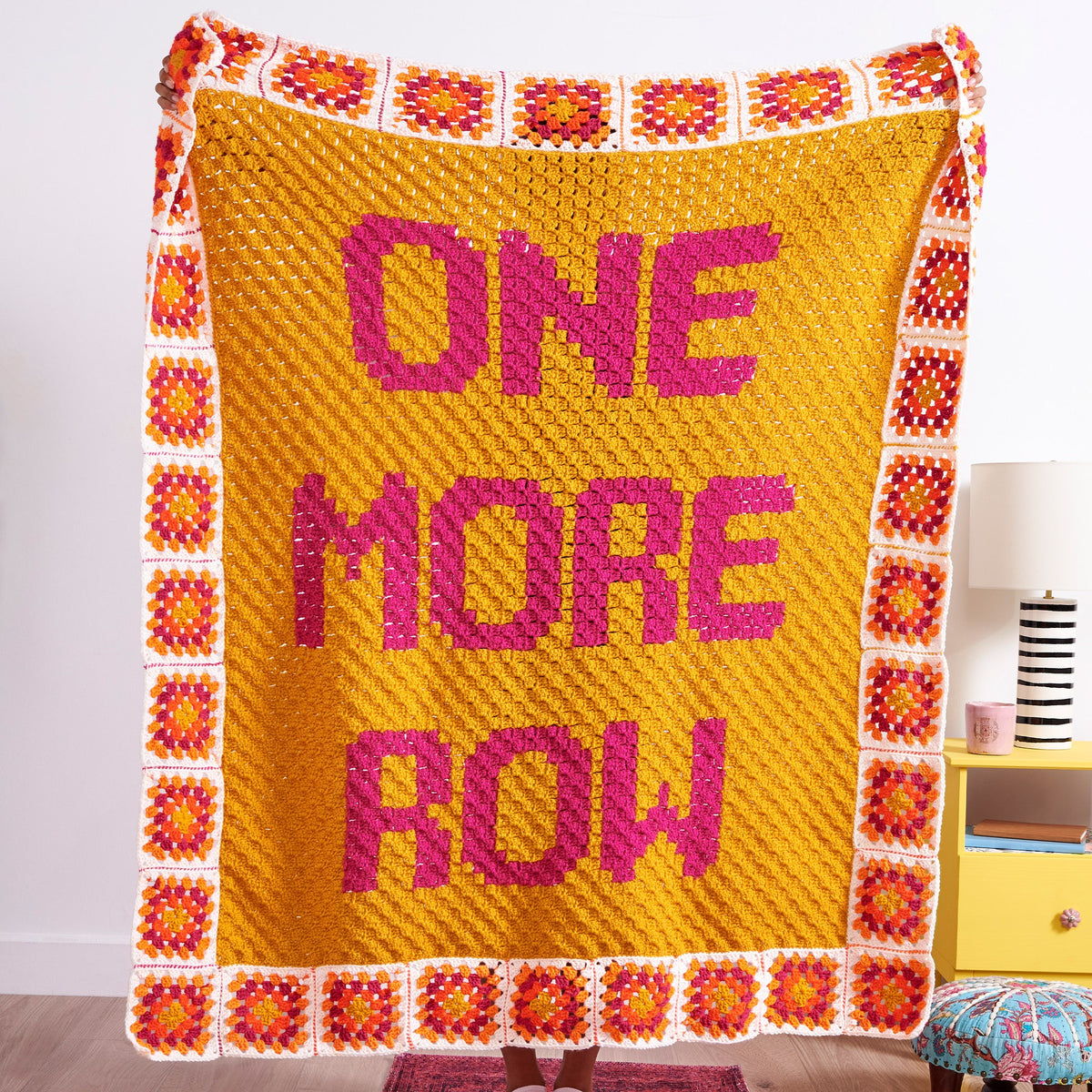 Crochet Blanket made in Red Heart All in One Granny Square","Super Saver Yarn
