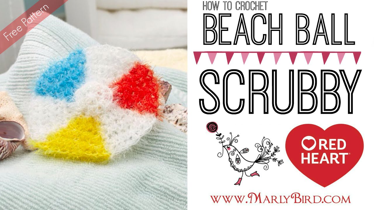 Red Heart Beach Ball Scrubby Crochet