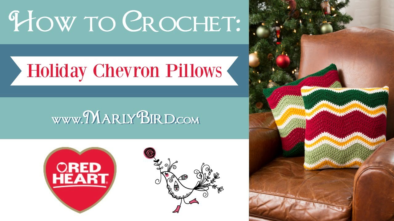 Red Heart Holiday Chevron Pillows Crochet