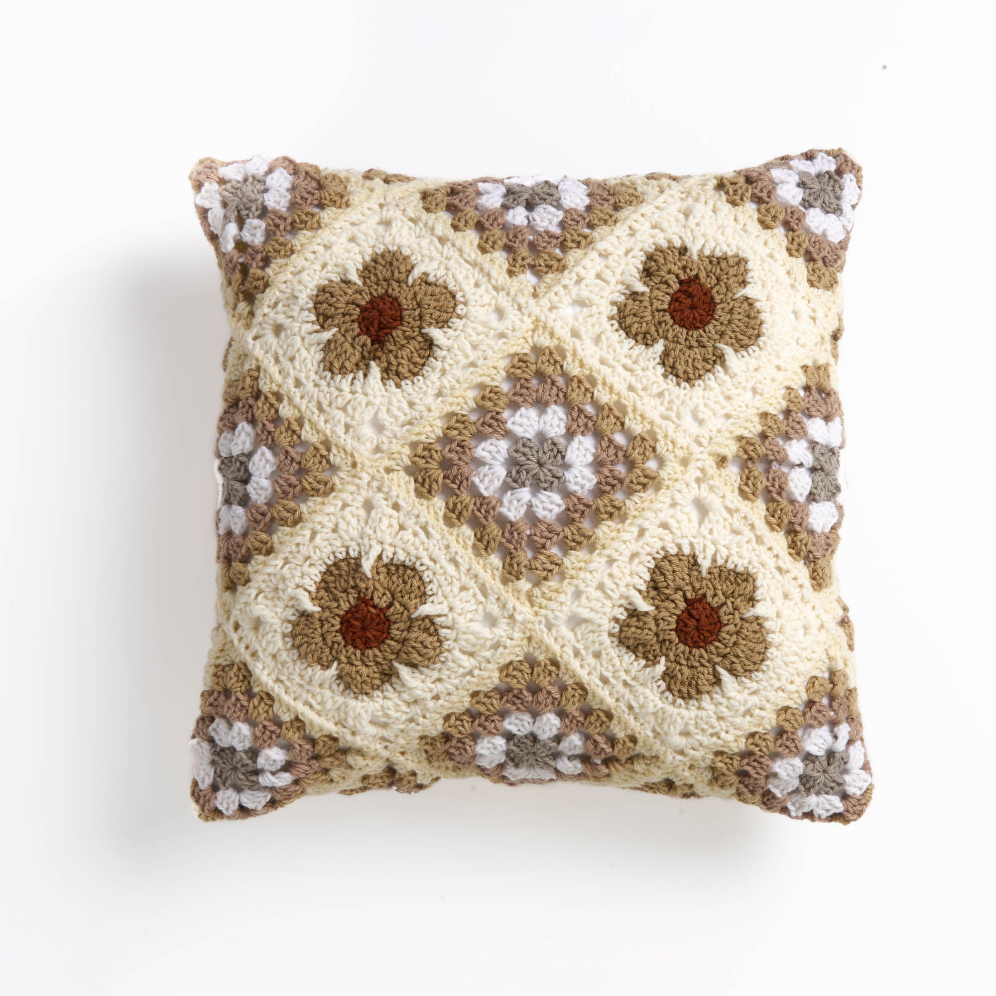 Free Easy Red Heart Crochet Poppy Fields Pillow Pattern | Yarnspirations
