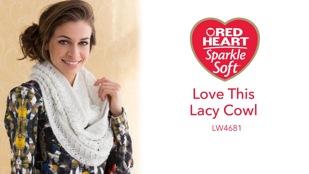 Red Heart Love This Lacy Cowl Knit