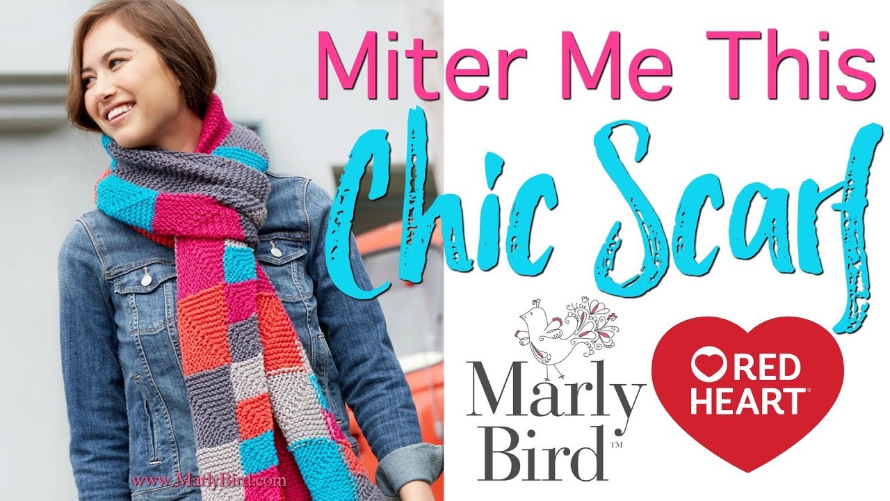 Red Heart Miter Me This Chic Scarf Knit