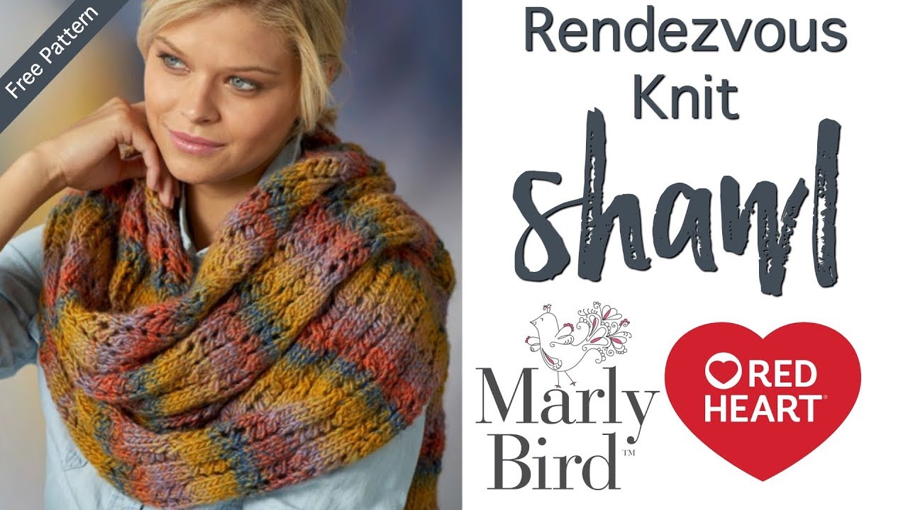 Red Heart Rendezvous Knit Shawl