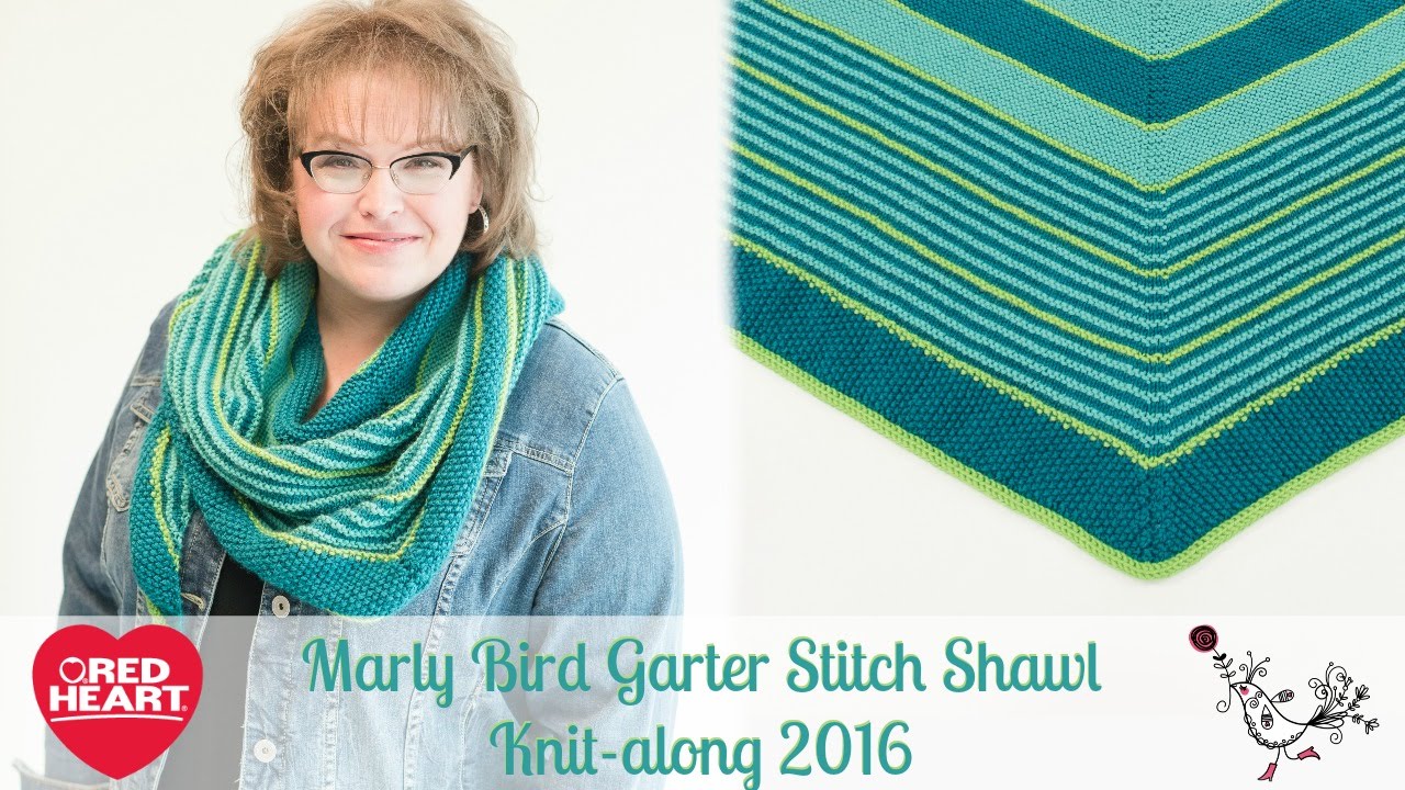 Red Heart Marly's Garter Stitch Shawl Knit