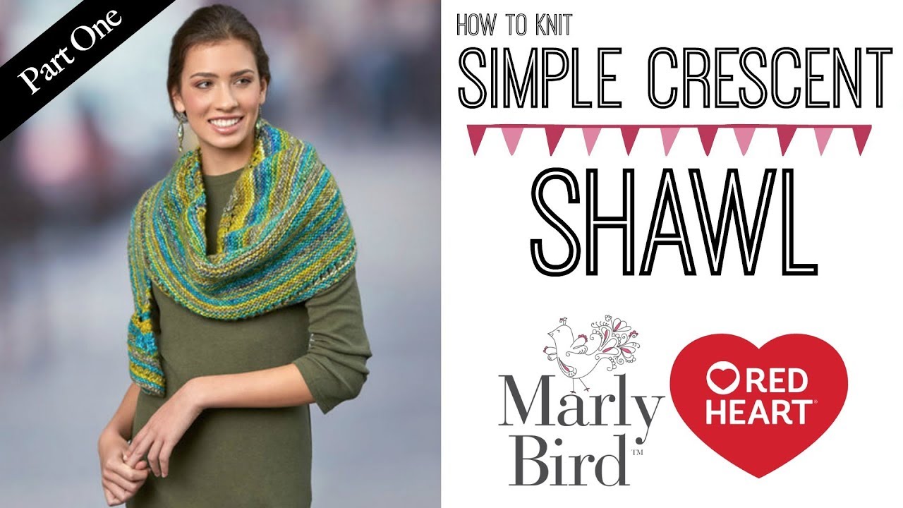 Red Heart Simple Crescent Shawl Knit