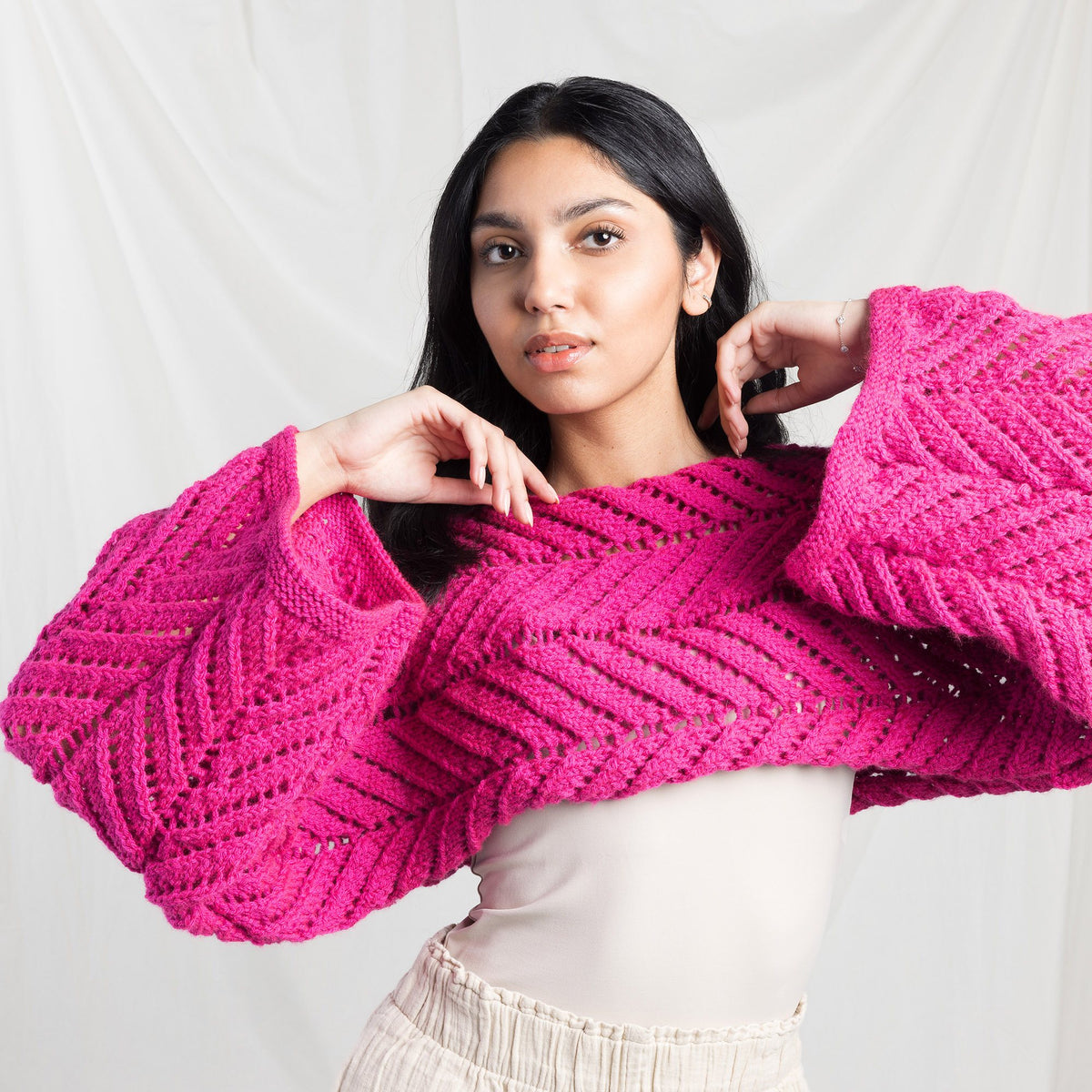 Knit Shrug made in Red Heart Yarn
