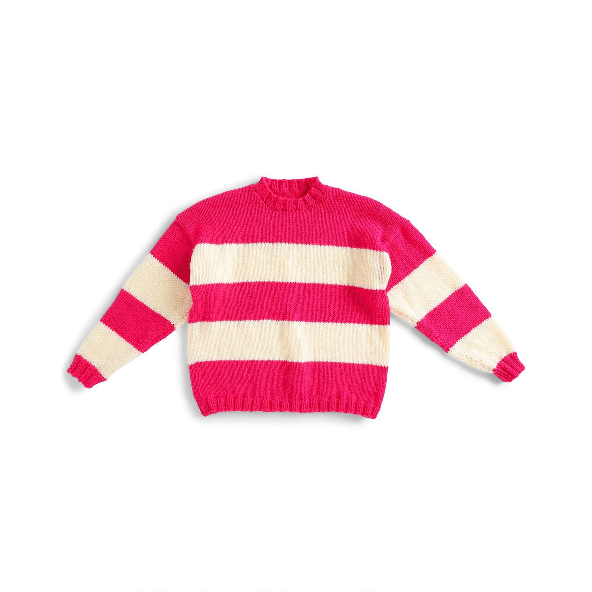Free Red Heart Statement Stripes Knit Sweater Pattern