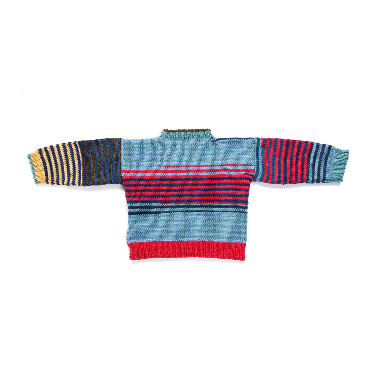Stripes For Beginner Knit Pullover made using Red Heart yarn