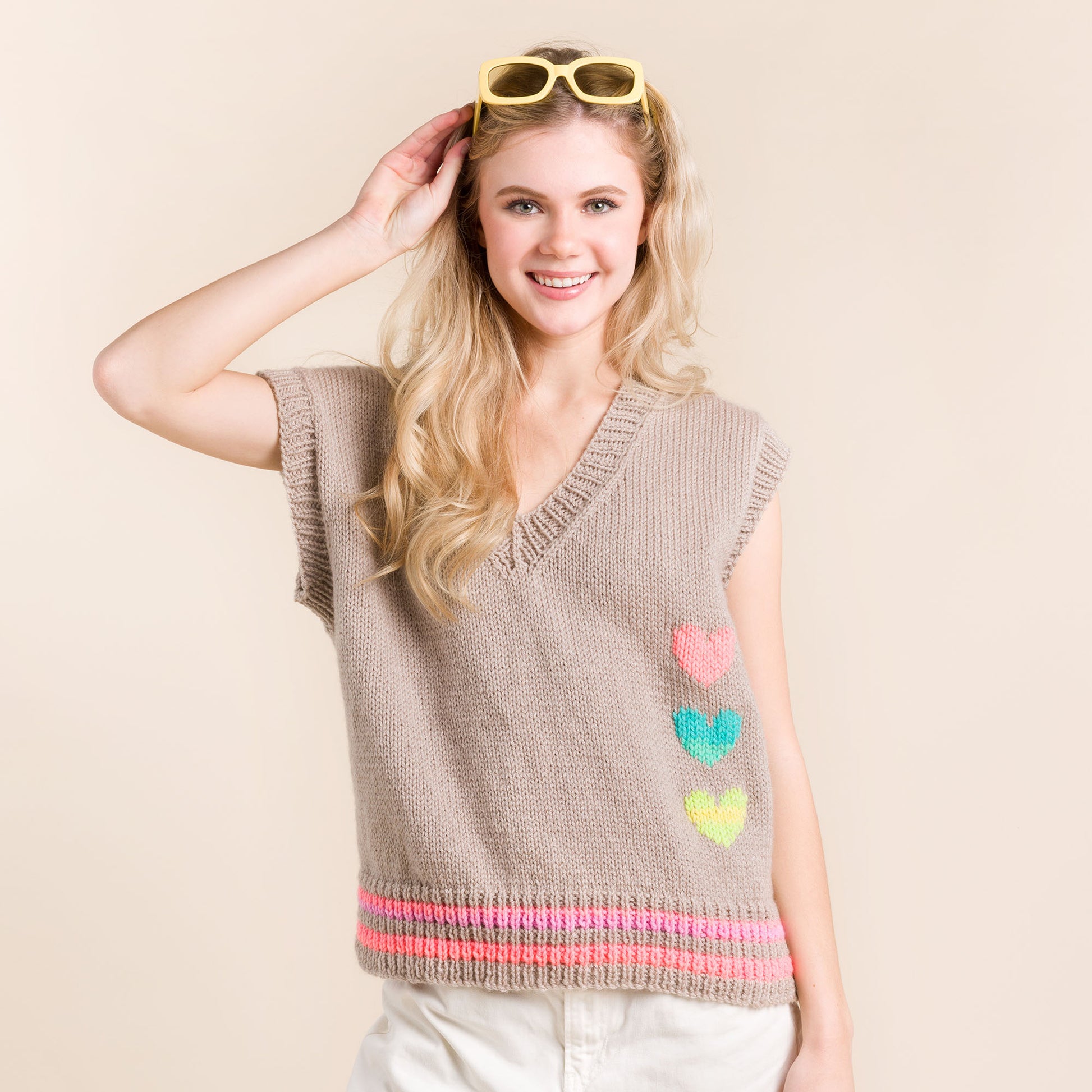 Free Red Heart Super Saver Hearty Knit Vest Pattern