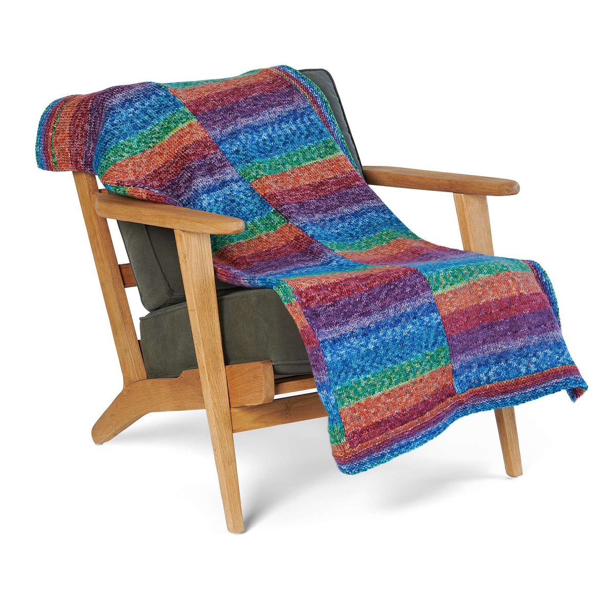 Knit Blanket made in Red Heart Itty-Bitty Yarn