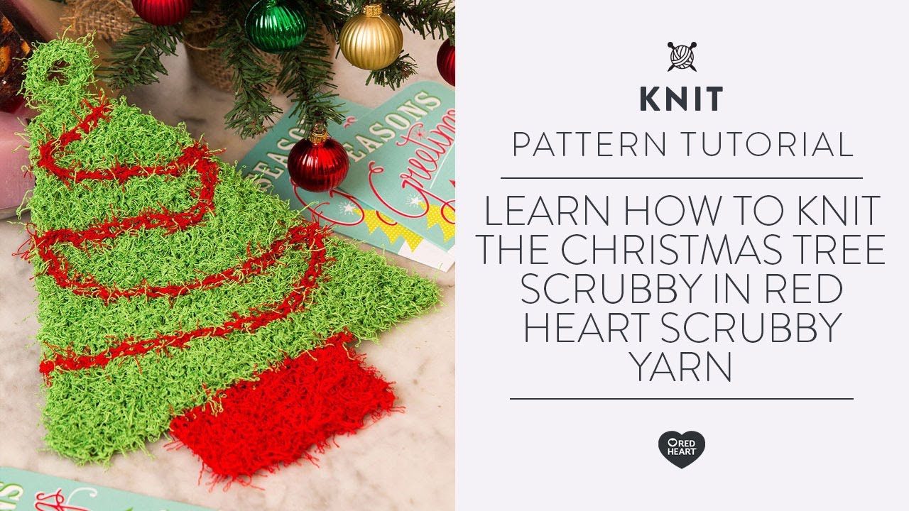 Red Heart Christmas Tree Scrubby Knit