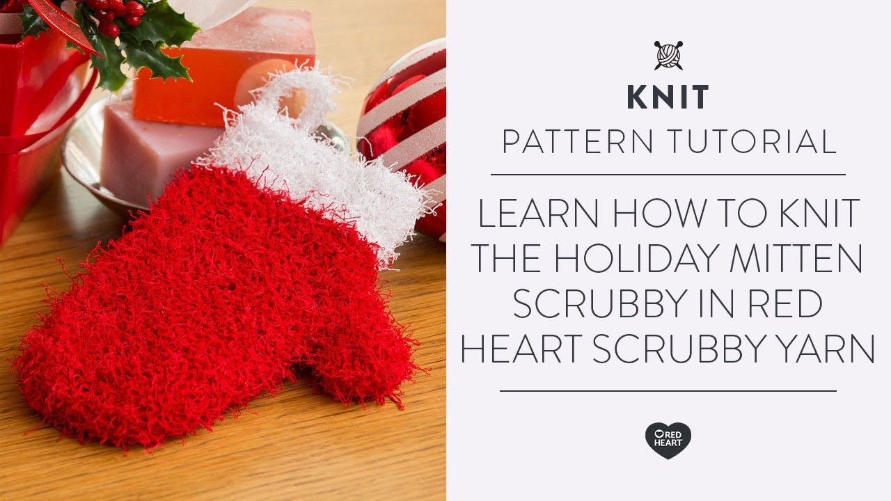 Red Heart Holiday Mitten Scrubby Knit