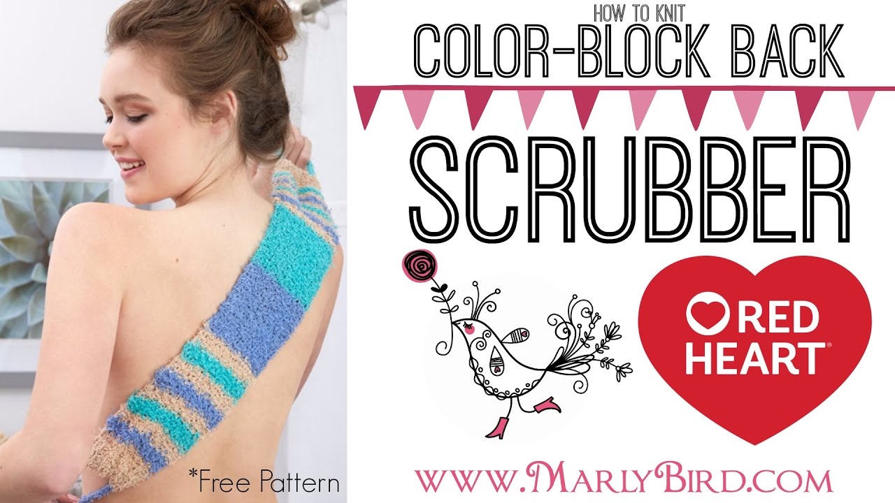 Red Heart Color-Block Back Scrubber Knit