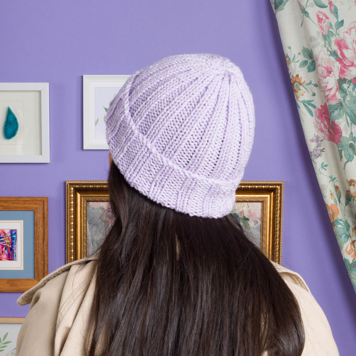 Heart-Warmer Knit Hat made using Red Heart yarn