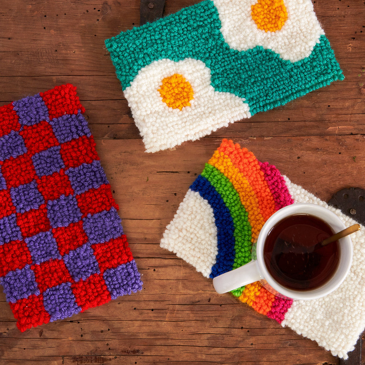 Craft Rug made in Red Heart Super Saver Kits Yarn