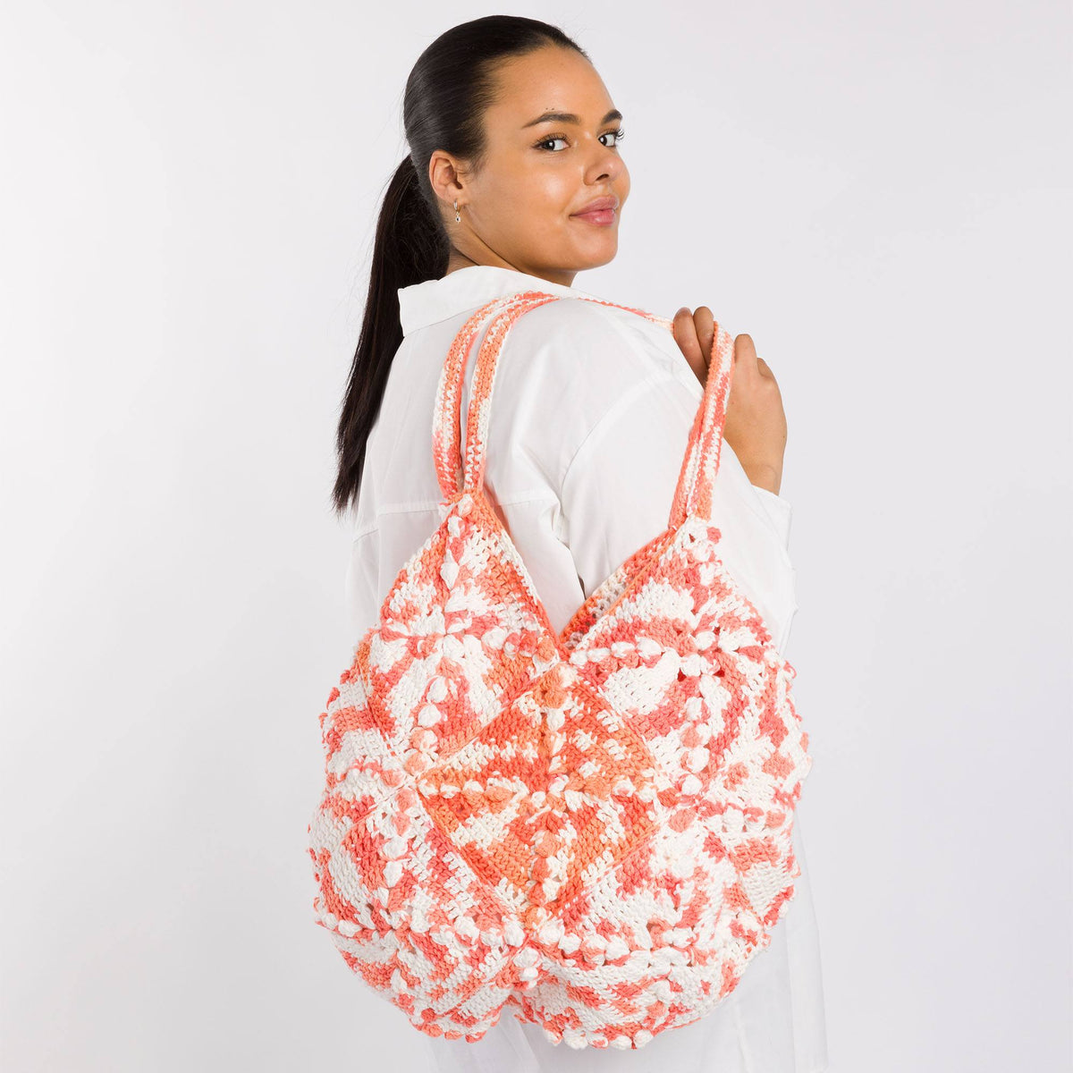 Crochet Tote Bag made in Lily Yarn