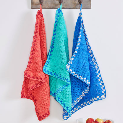 Lily Checked Border Crochet Kitchen Towel Crochet Kitchen Towel made in Lily The Original Yarn