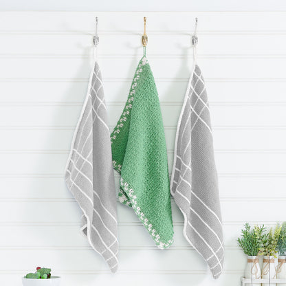 Lily Checked Border Crochet Kitchen Towel Crochet Kitchen Towel made in Lily The Original Yarn