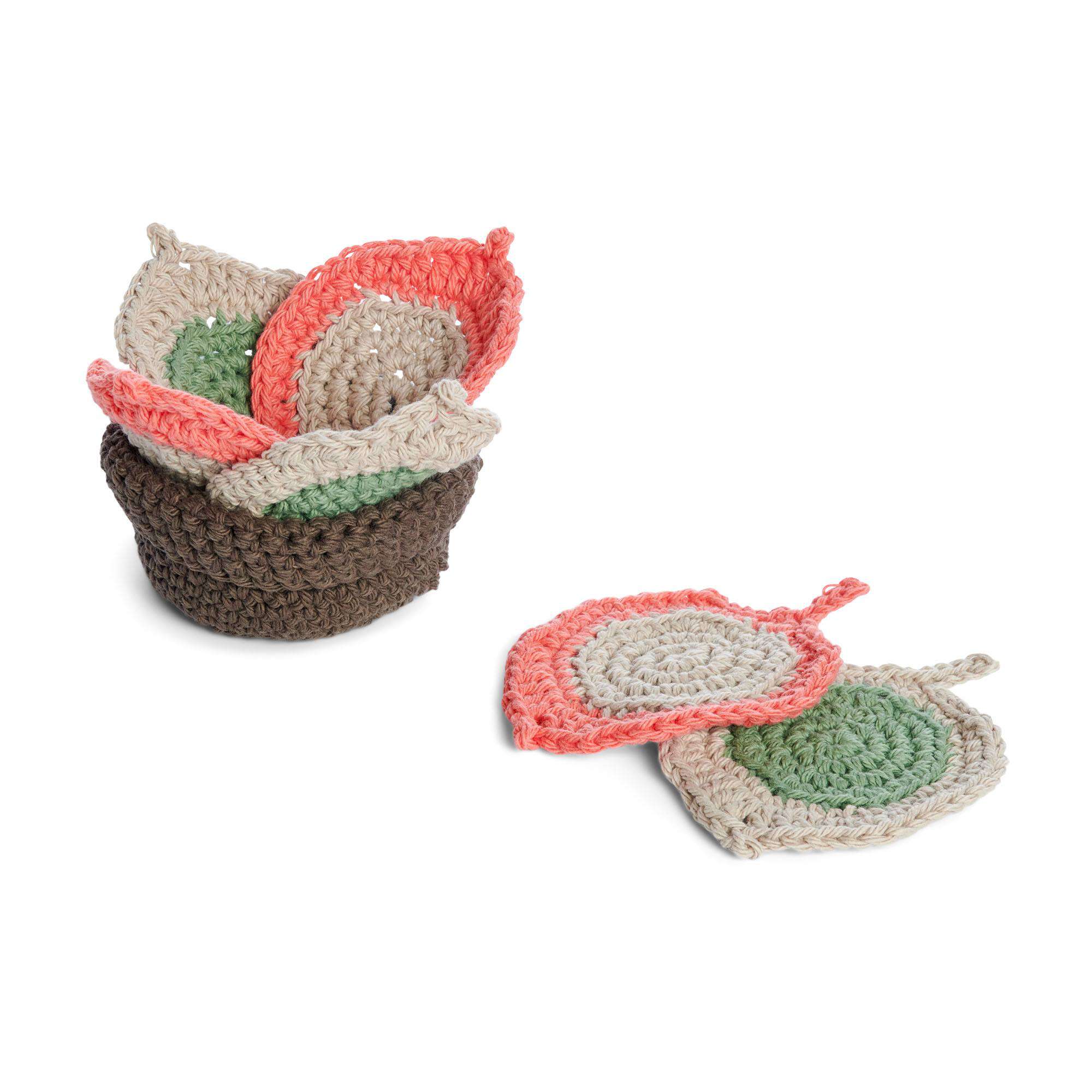 Round Double Crochet Coaster Pattern And Basket
