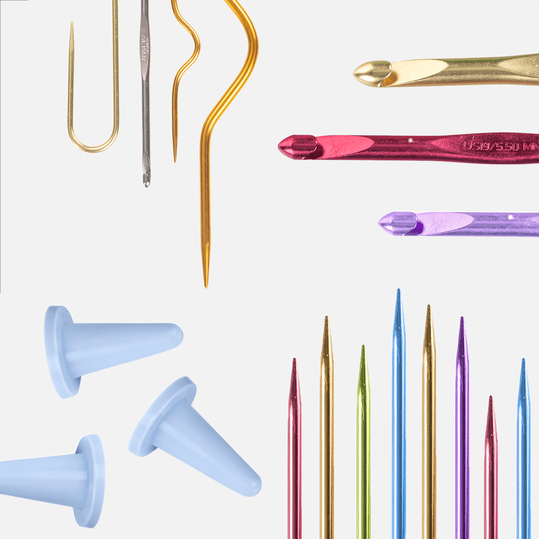 Susan Bates brand's tools on a white background.