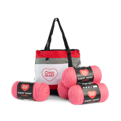 Red Heart Super Saver Jumbo Value Pack with Tote bag - Clearance item Perfect Pink