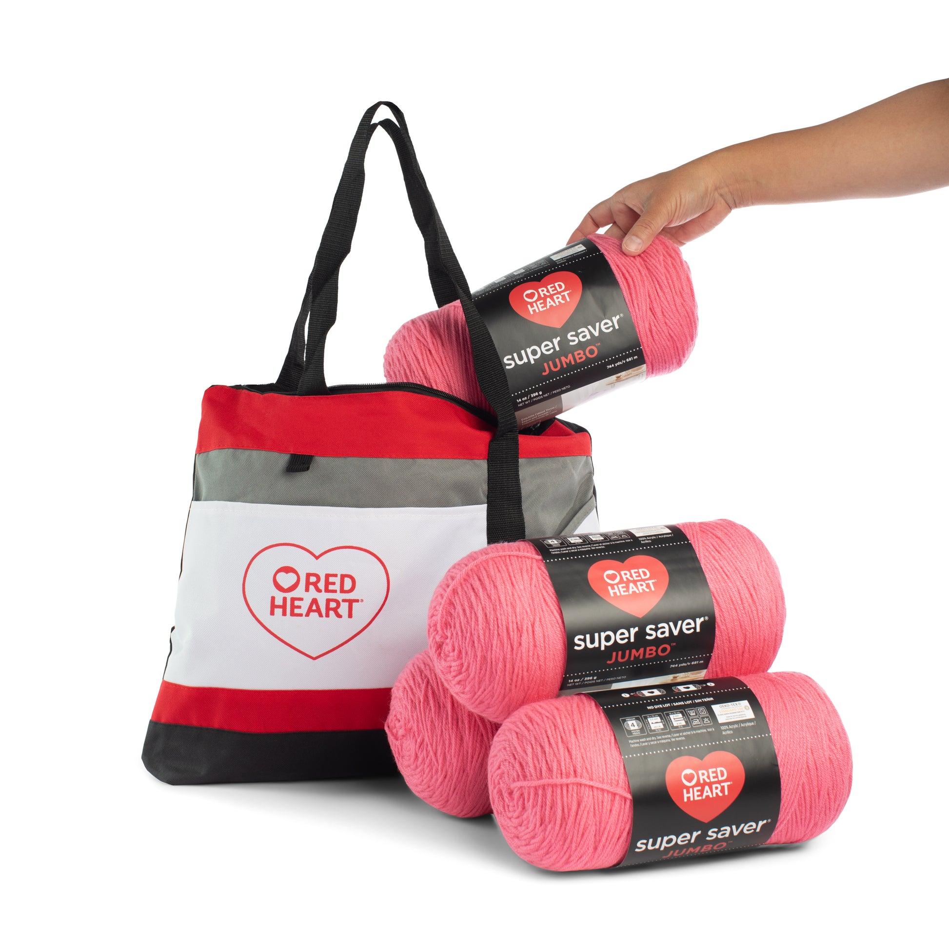 Red Heart Super Saver Jumbo Value Pack with Tote bag - Clearance item