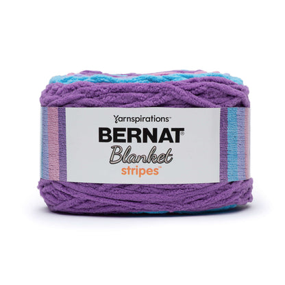 Bernat Blanket Stripes Yarn (300g/10.5oz) - Discontinued Shades Purple Paint Splotch