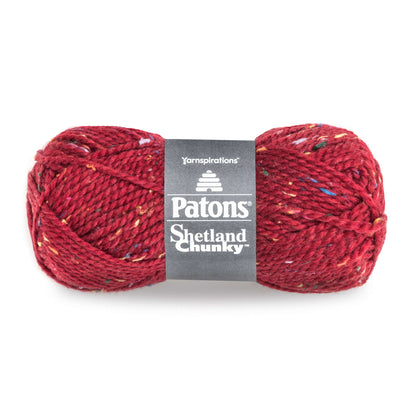 Patons Shetland Chunky Tweeds Yarn - Discontinued Shades Deep Red Tweed