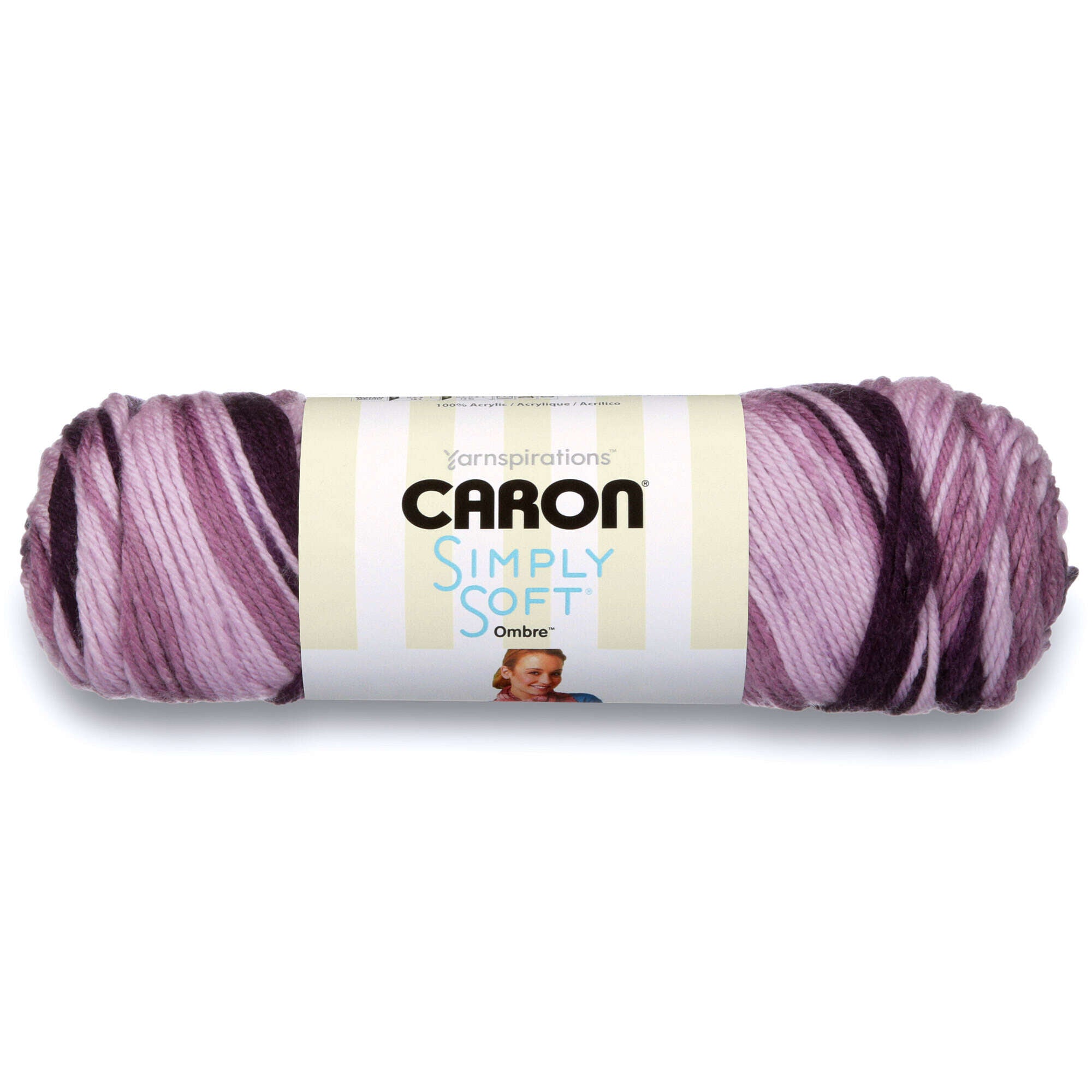 Caron Simply Soft Ombre Yarn, Grape Purple