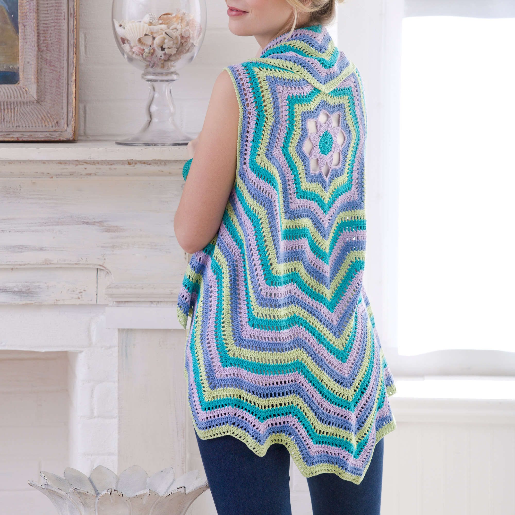 Free Aunt Lydia's Rippling Vest Crochet Pattern | Yarnspirations