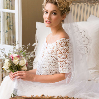 Aunt Lydia's Exquisite Bridal Topper Crochet Crochet Top made in Aunt Lydia's Classic Crochet Thread yarn