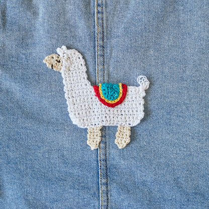 Aunt Lydia's No Problem-ma Llama Applique Crochet Crochet Appliqué made in Aunt Lydia's Classic Crochet Thread yarn