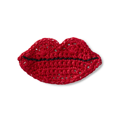 Aunt Lydia's Kiss-able Lips Appliqué Crochet Appliqué made in Aunt Lydia's Classic Crochet Thread yarn