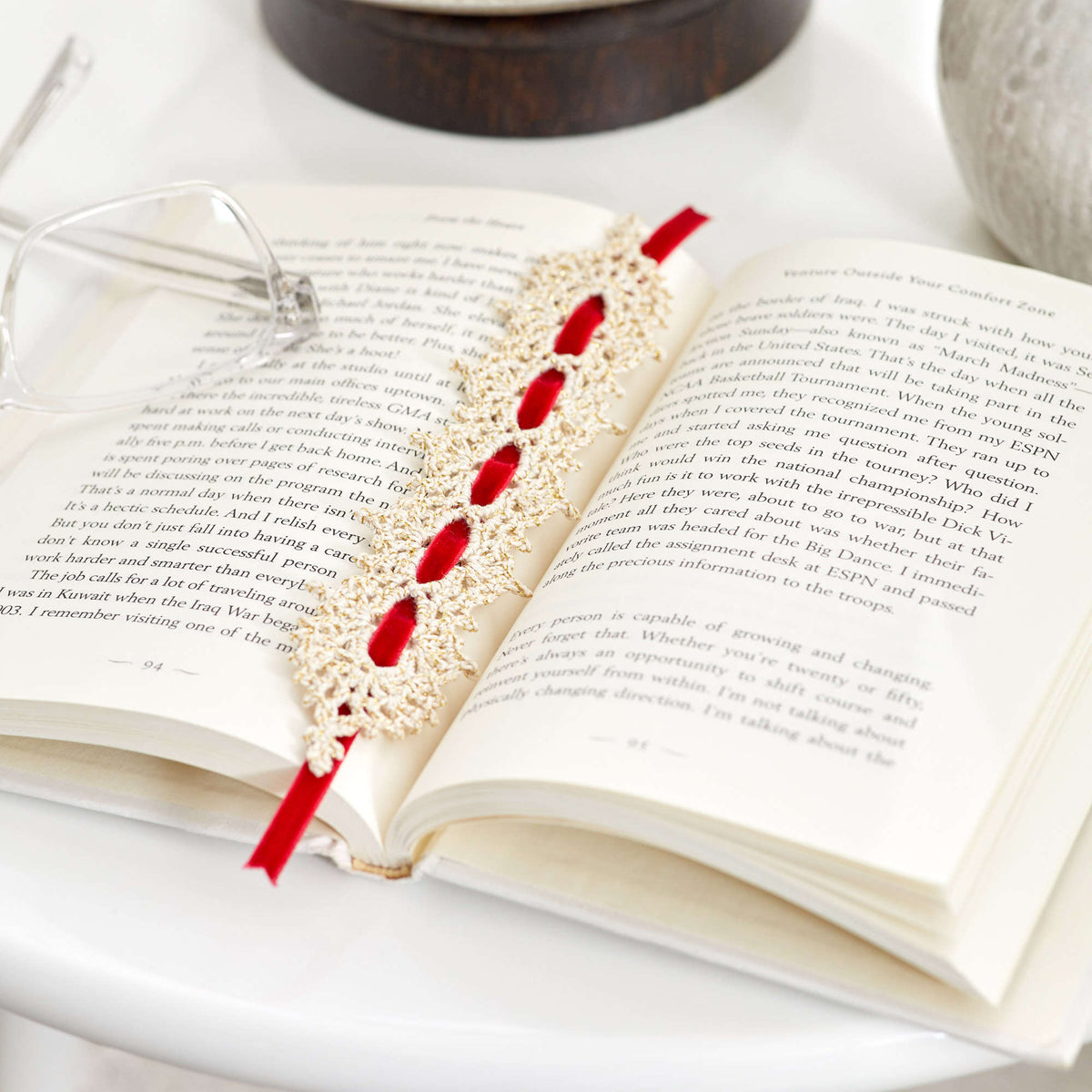 Crochet Accessory made in Aunt Lydia's Metallic Crochet Thread yarn