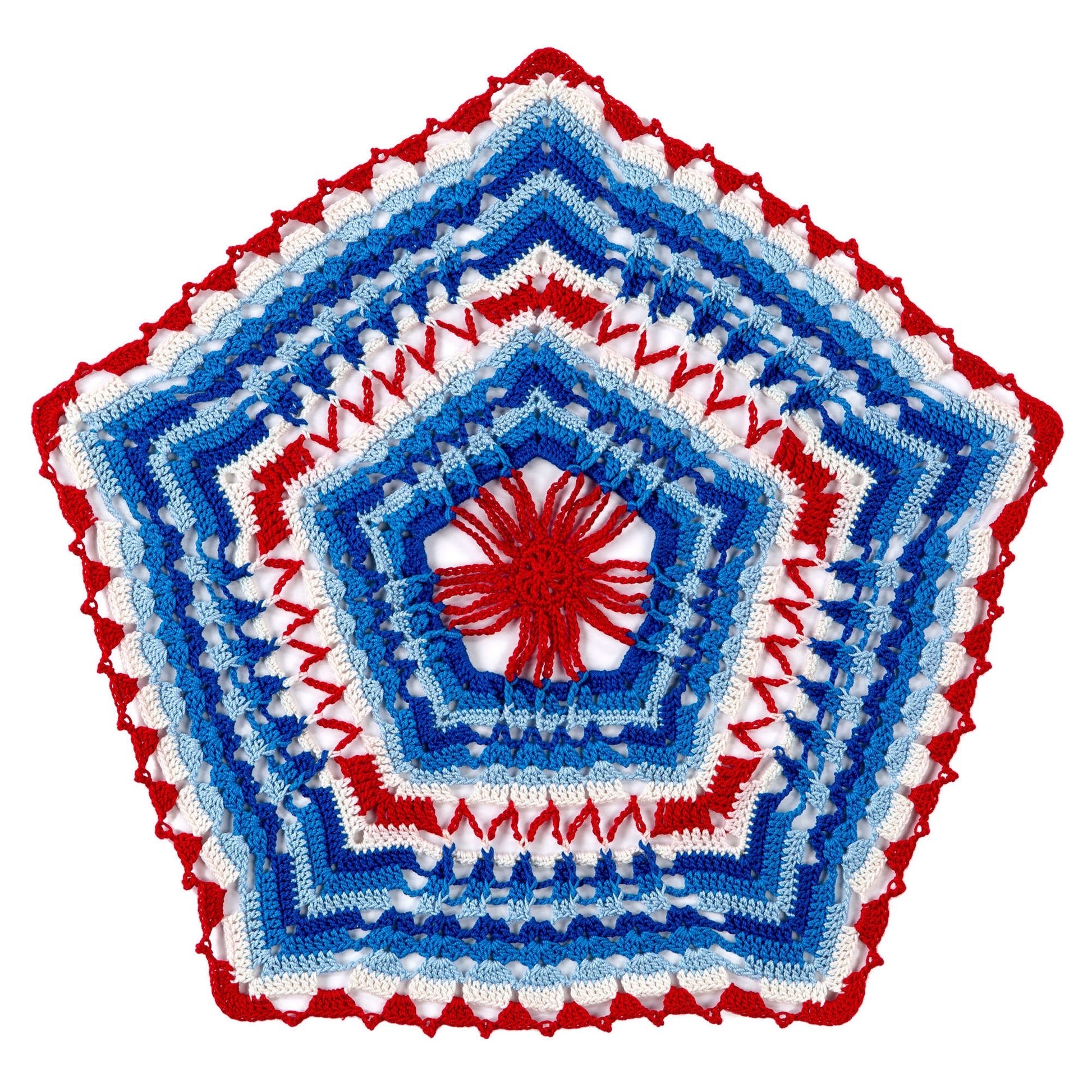 Free Aunt Lydia's Patriotic Pentagon Doily Crochet Pattern