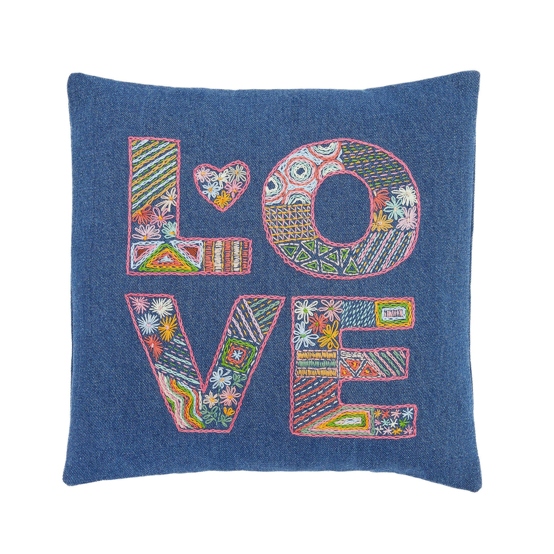Free Anchor Embroidery Hand Embroidered Love Pillow Pattern