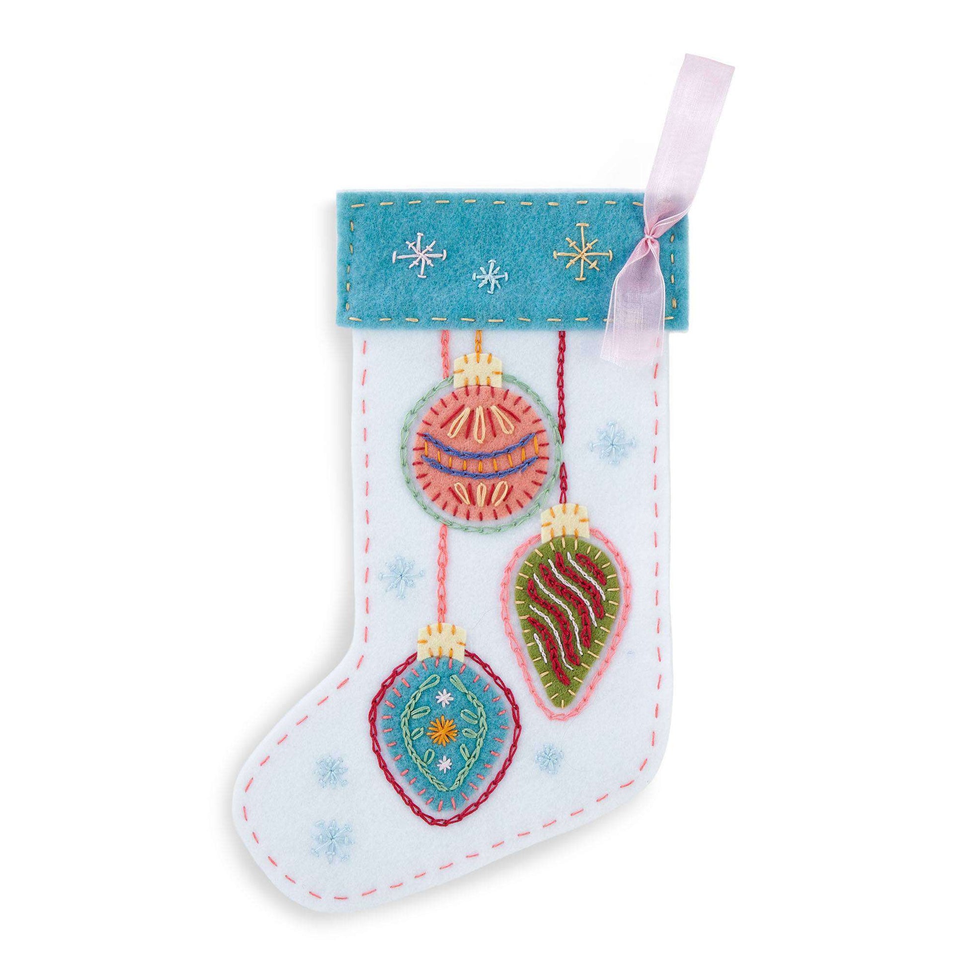 Free Anchor Holiday Baubles Stocking Embroidery Pattern