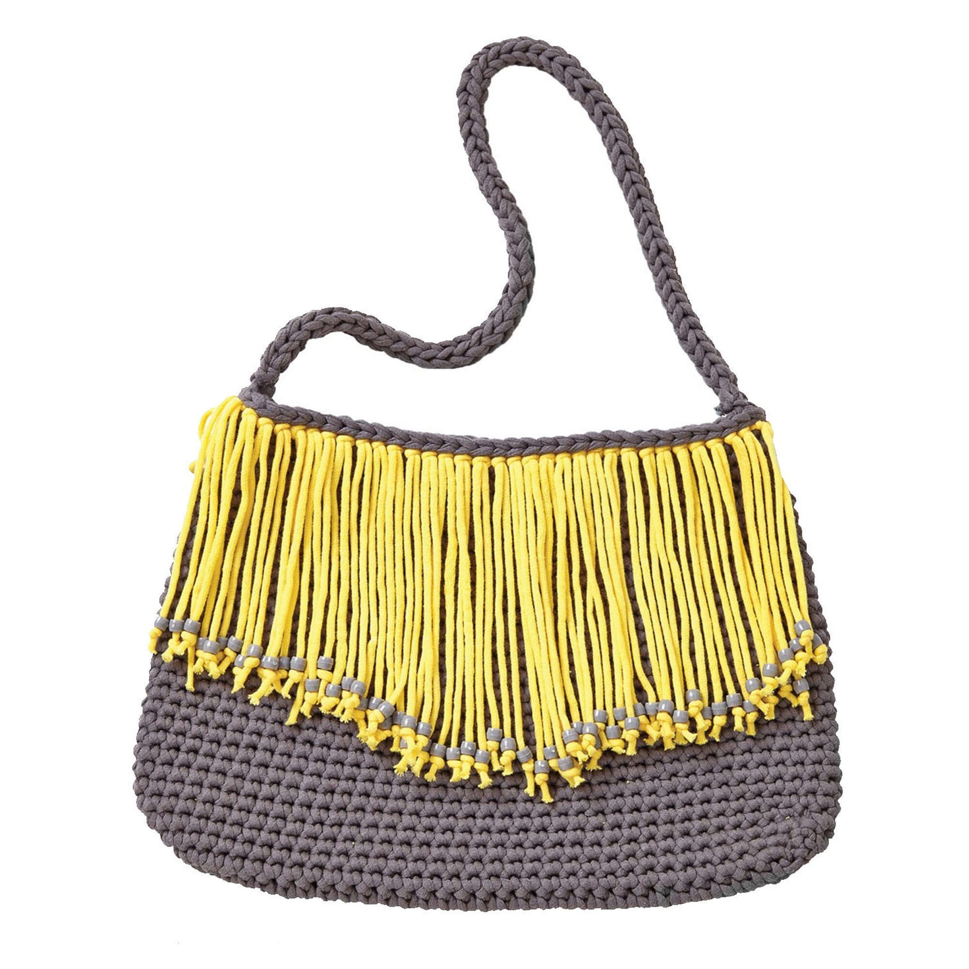 Free Bernat Fringe Benefits Bag Crochet Pattern