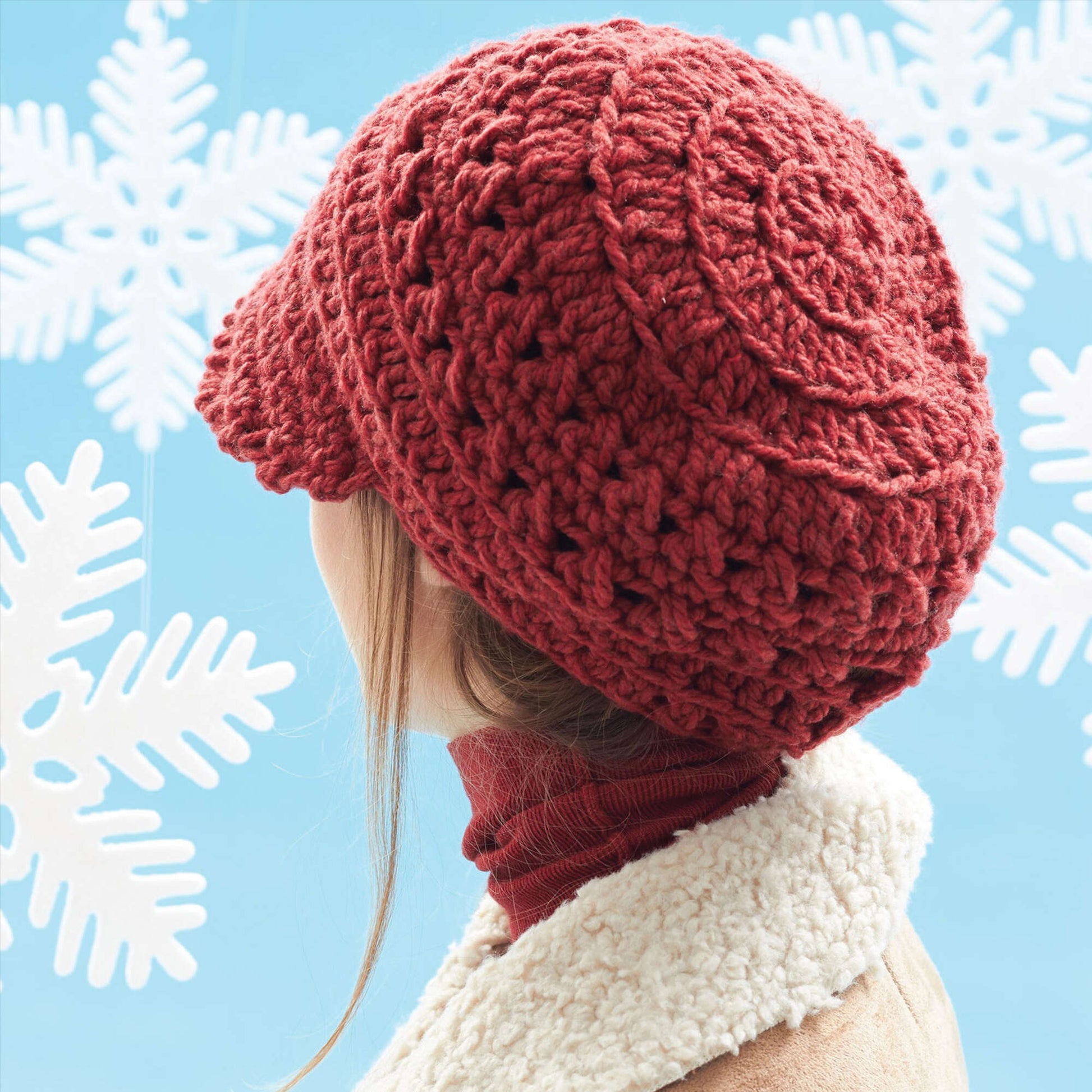 Free Bernat Slouchy Peaked Hat Crochet Pattern