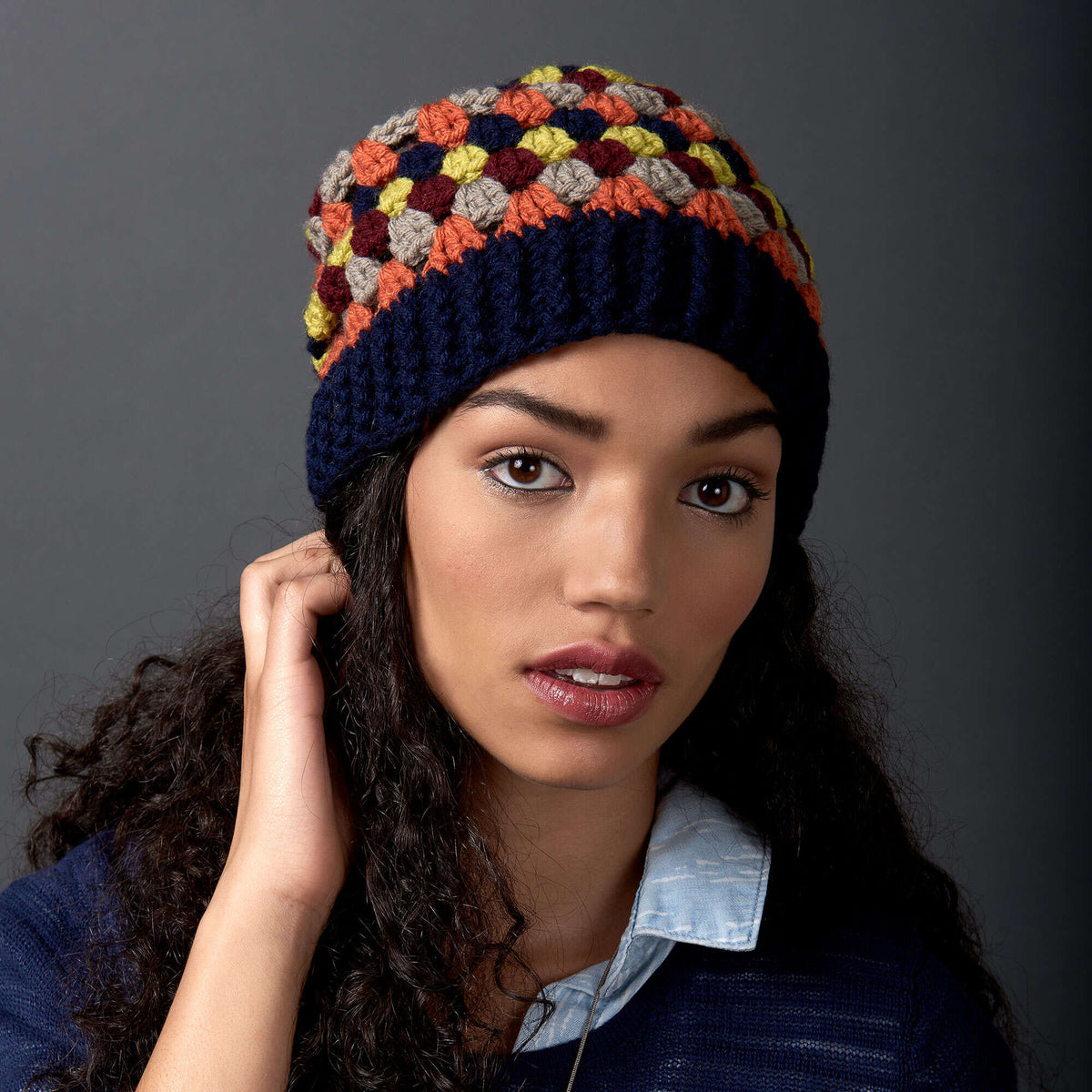 Crochet Hat made in Bernat Super Value yarn