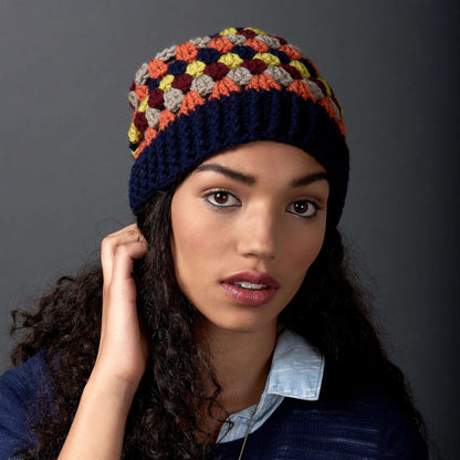 Bernat Crochet Granny Stripes Hat Crochet Hat made in Bernat Super Value yarn