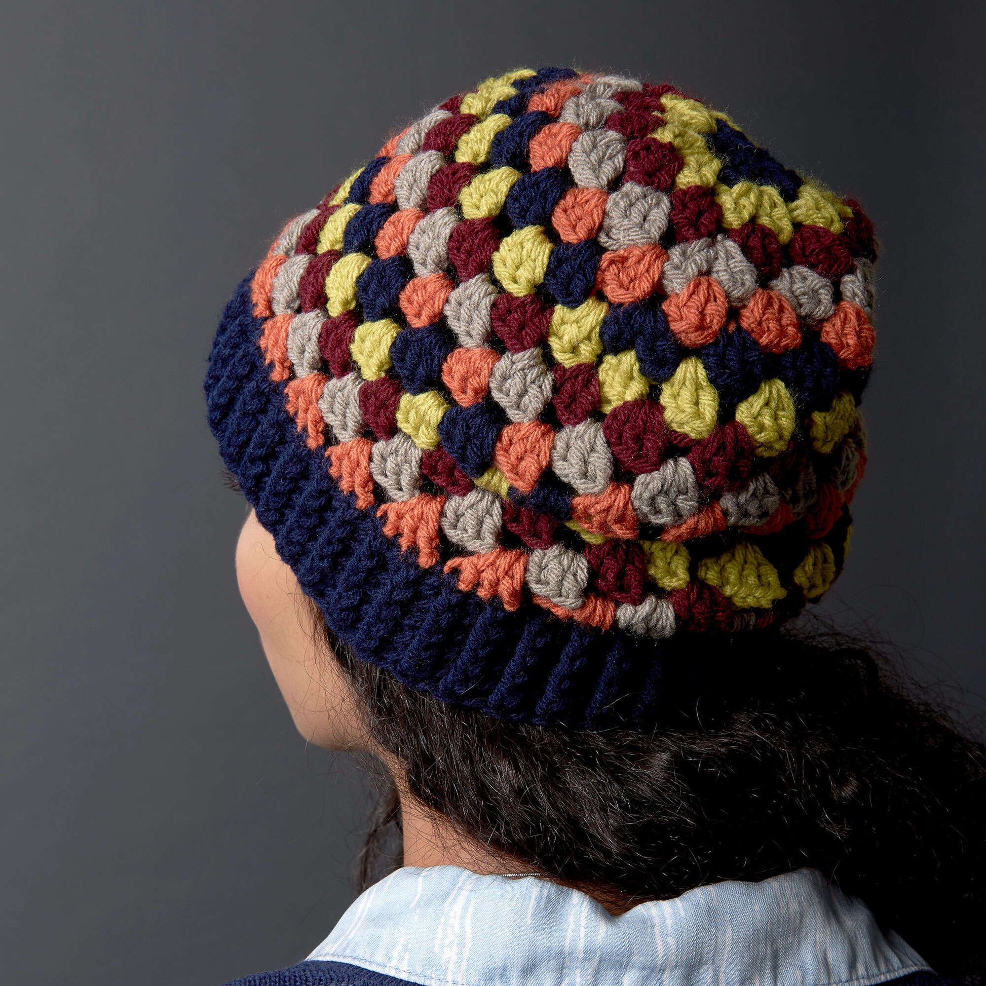 Free Bernat Crochet Granny Stripes Hat Pattern