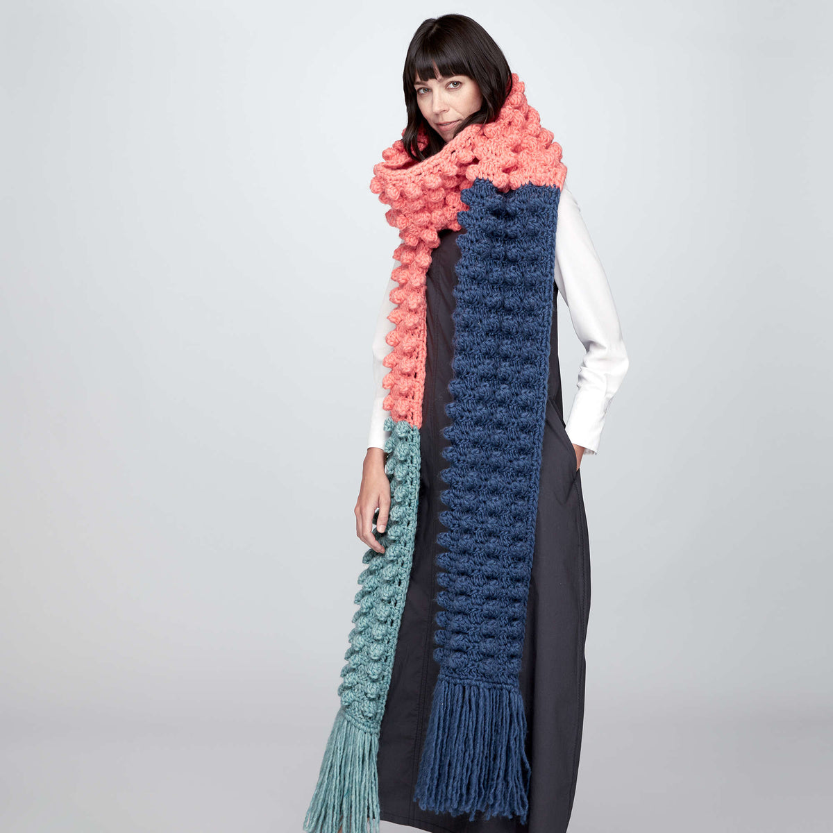 Crochet Scarf made in Bernat Roving yarn