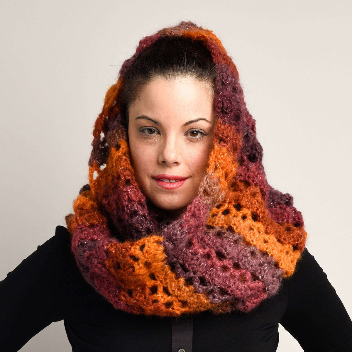 Crochet Cowl made in Bernat Plentiful yarn